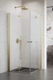 Radaway Nes Brushed Gold KDD B kabina prysznicowa 90x90 cm złoty szczotkowany/szkło przezroczyste 10024090-99-01L/10024090-99-01R