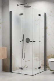 Radaway Nes Brushed GunMetal KDD-B kabina prysznicowa część lewa 90x90 cm kwadratowa gunmetal szczotkowany/szkło przezroczyste 10024090-92-01L