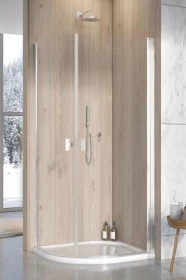 Radaway Nes PDD I kabina prysznicowa część prawa 90x90 cm półokrągła chrom połysk/szkło przezroczyste 10020090-01-01R