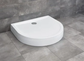 Radaway Delos P brodzik 100x90 cm półokrągły przyścienny z obudową biały 4Z19150-03N