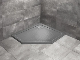 Radaway Doros PT E brodzik 100x80 cm pięciokątny lewy stone antracyt SDRPT1080-01-64SL