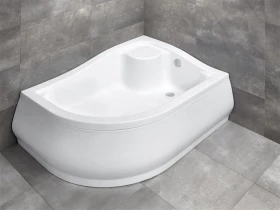 Radaway Korfu E brodzik 100x80 cm półokrągły lewy biały 4E81400-03L