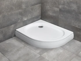 Radaway Patmos E brodzik 100x80 cm półokrągły lewy biały 4P81155-03L